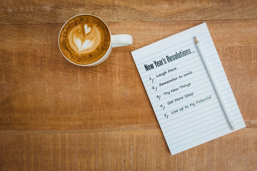 Composite image of new years resolutions