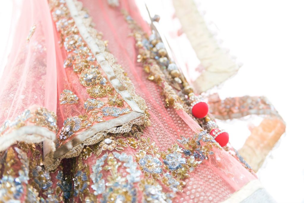 colourful traditional indian bride dress
