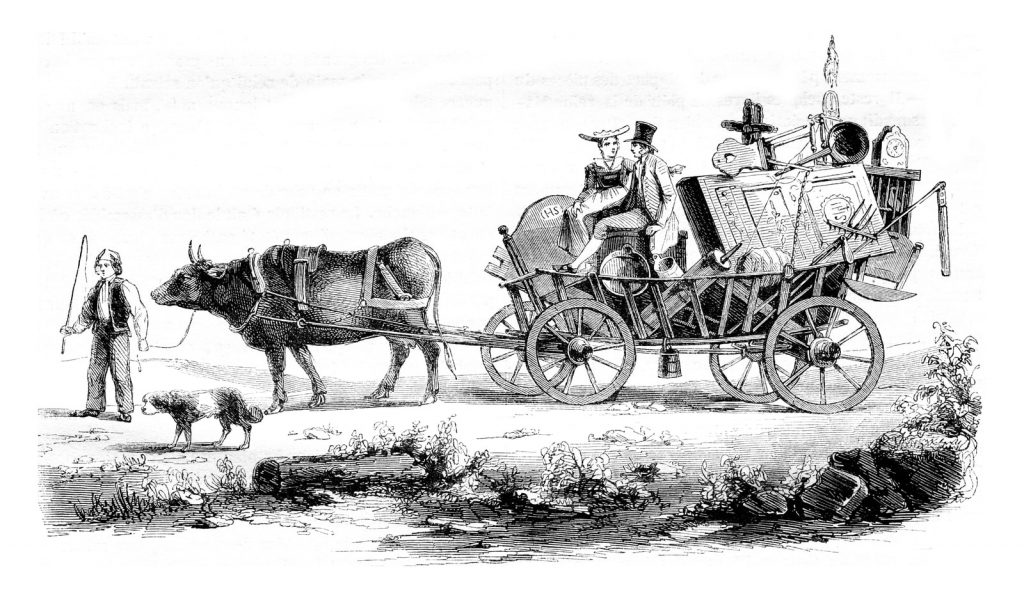 The dowry of a Lucerne peasant, vintage engraving