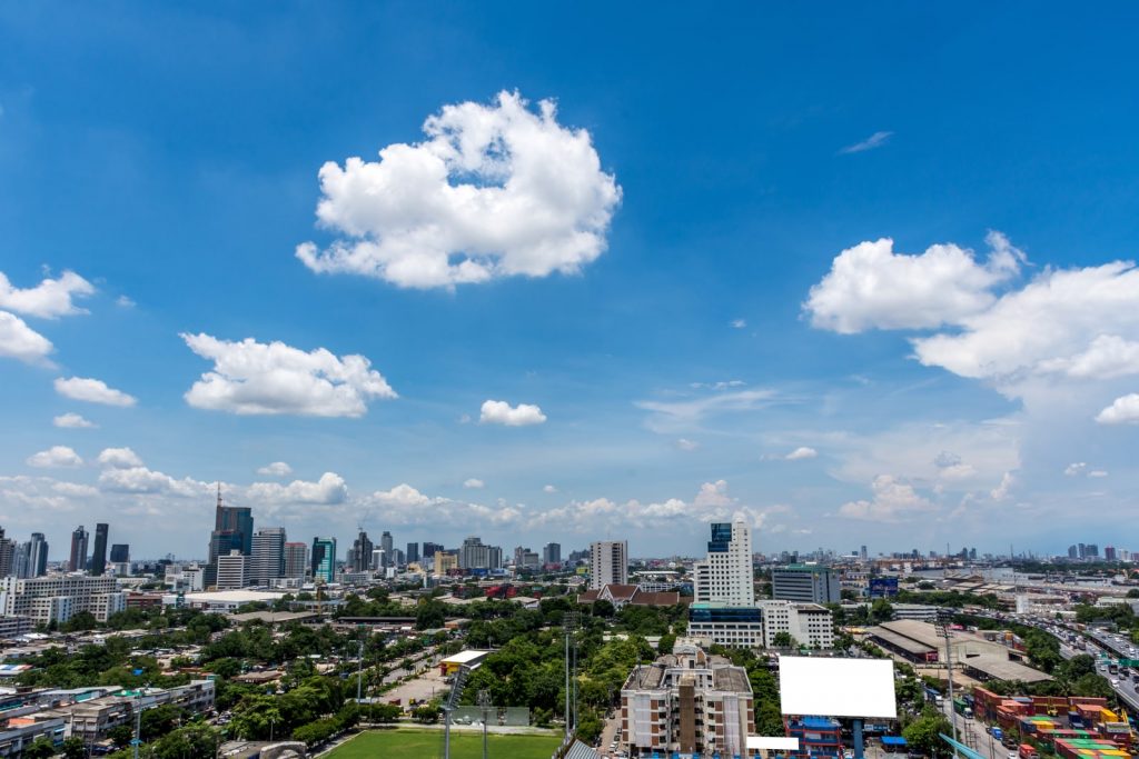 Cityscape and transportation in daytime
